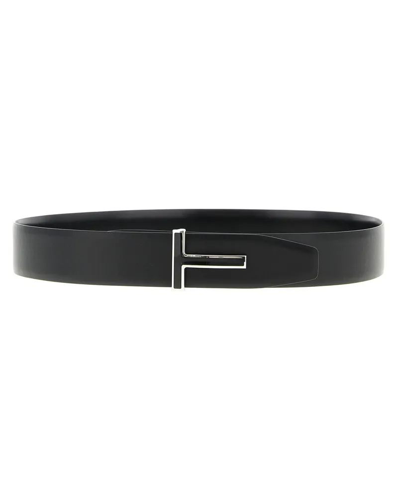 Tom Ford Reversible Calf Leather Belt — Black Black