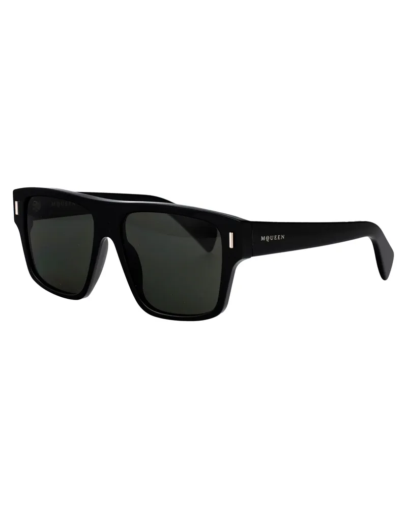 Alexander McQueen AM0550S Sculpted Black Acetate Sunglasses — Black Black