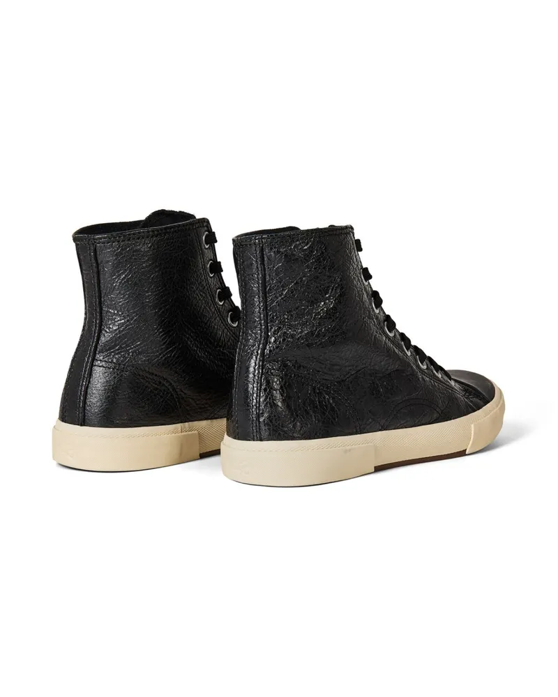 Balenciaga Men's Paris Logo High-Top Sneakers Black Shoes Black