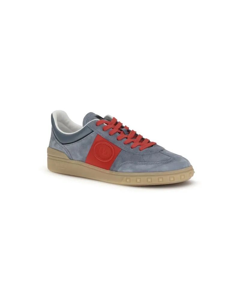 Valentino Garavani Men's Multicolor Calf Leather Bos Taurus Low Top Sneakers Gray