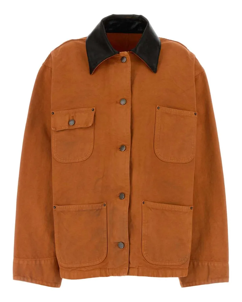 Prada Cotton Denim Jacket — Orange Orange