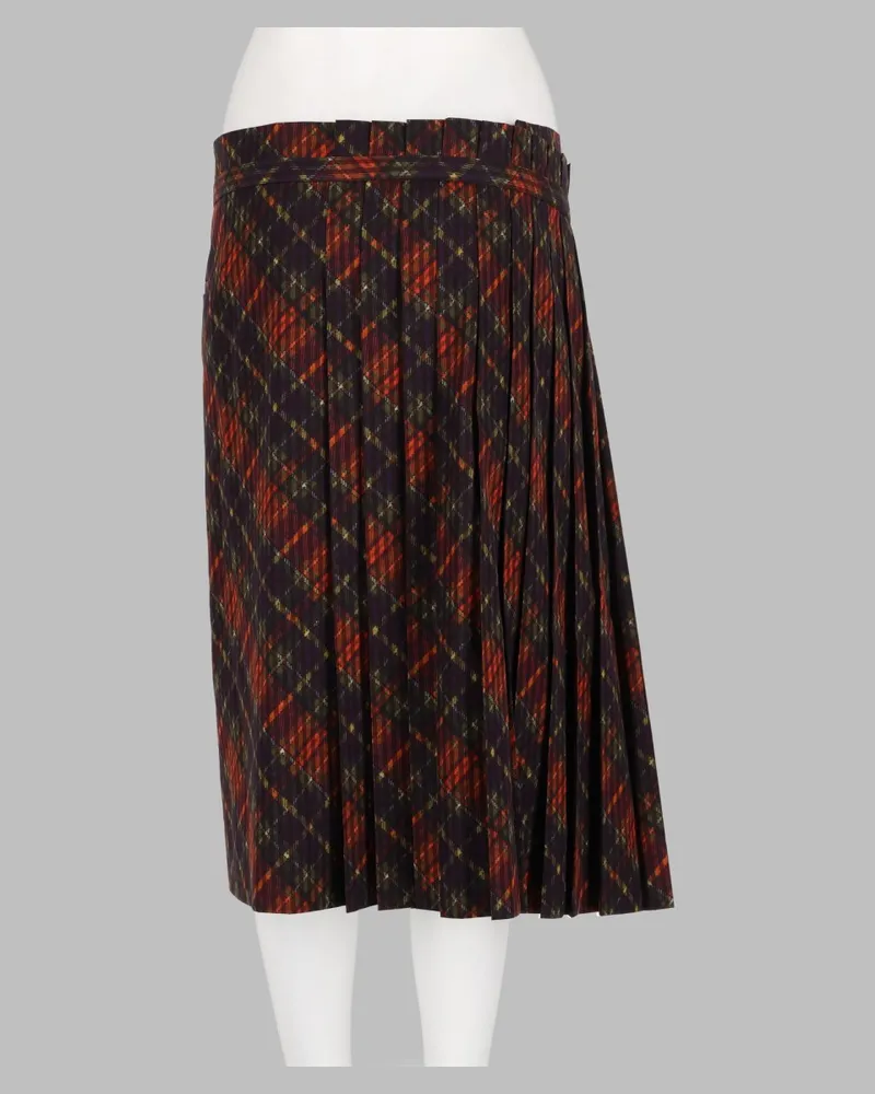 Dries van Noten Asymmetric Pleated Skirt — Multicolor Multicolor