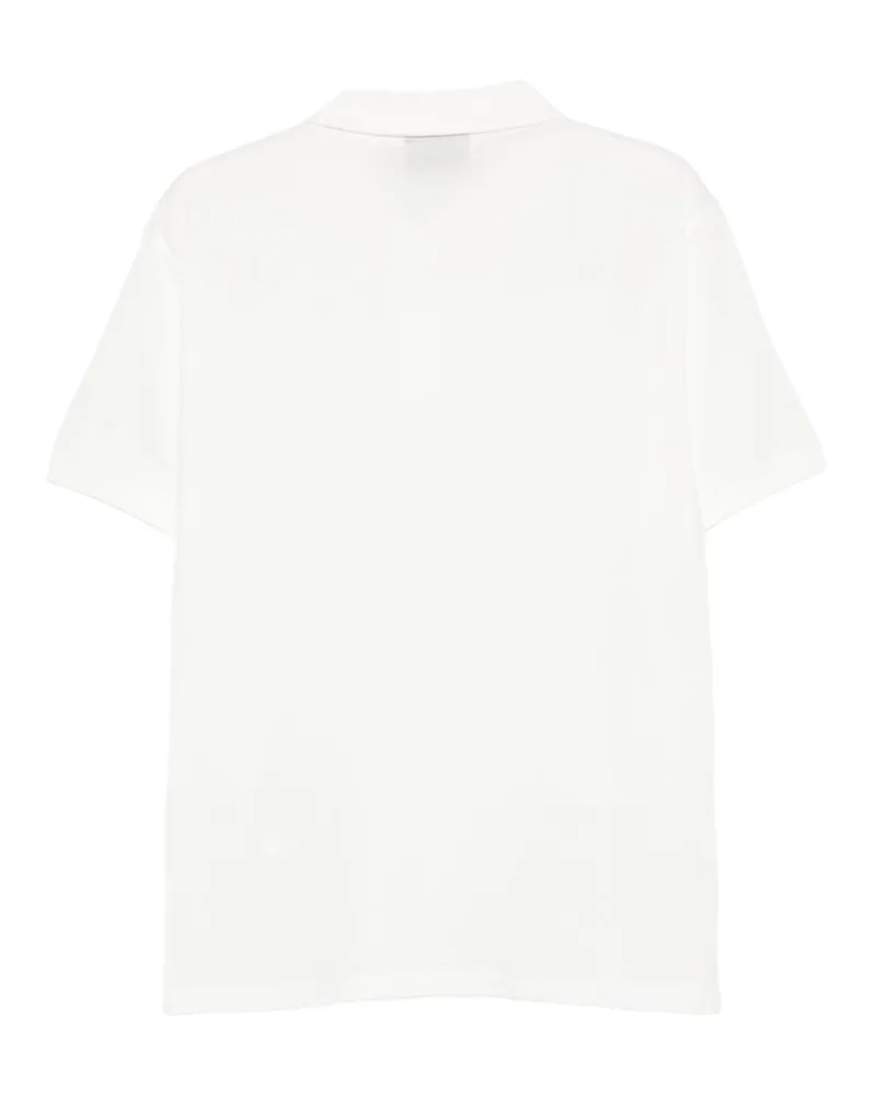 Emporio Armani Logo-Embroidered Cotton Polo — White White