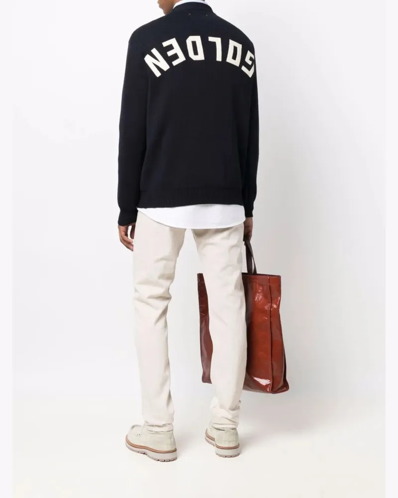 Golden Goose Ribbed Cotton Sweater — Navy Navy