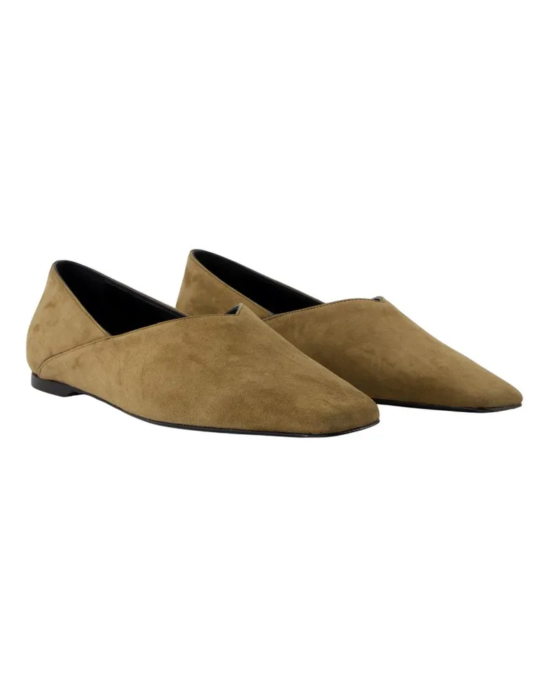 Totême Women's Everyday Sandals -  Leather Green Lambskin Shoes Flat-Shoes Green