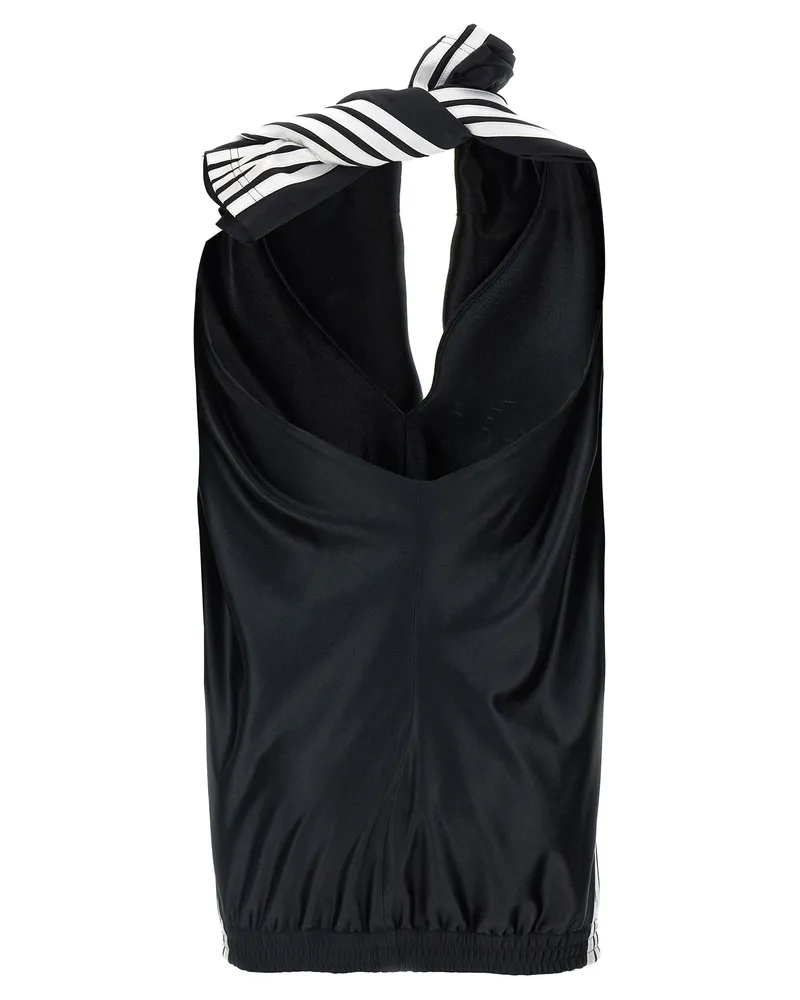 Balenciaga Striped Contrast Tracksuit-Inspired Dress — Black Black