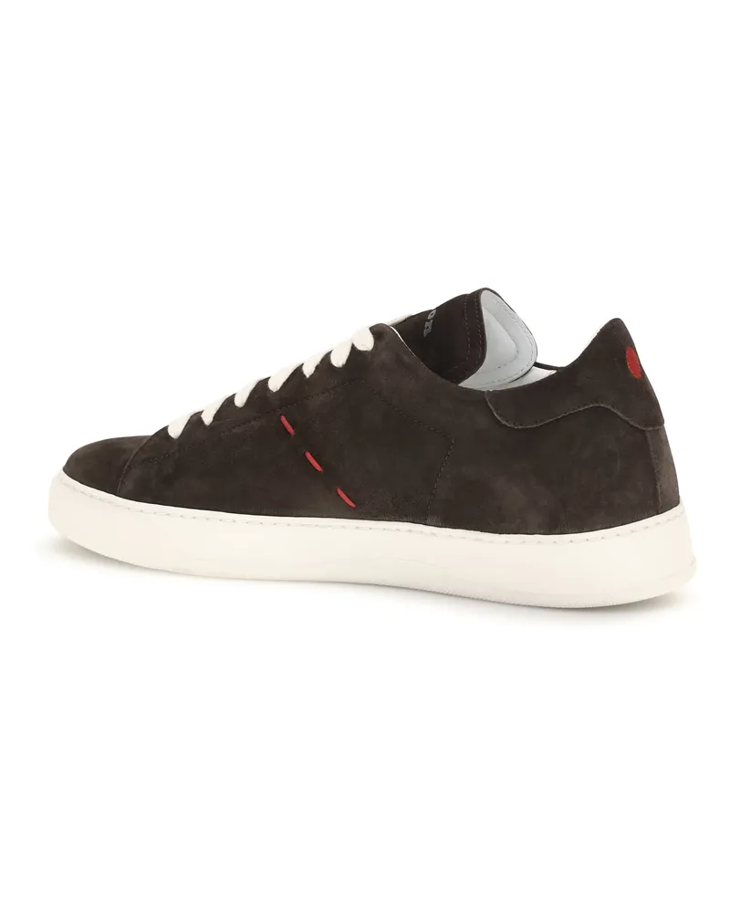 Kiton Men's Suede Sneakers Dark Brown Trainers Brown