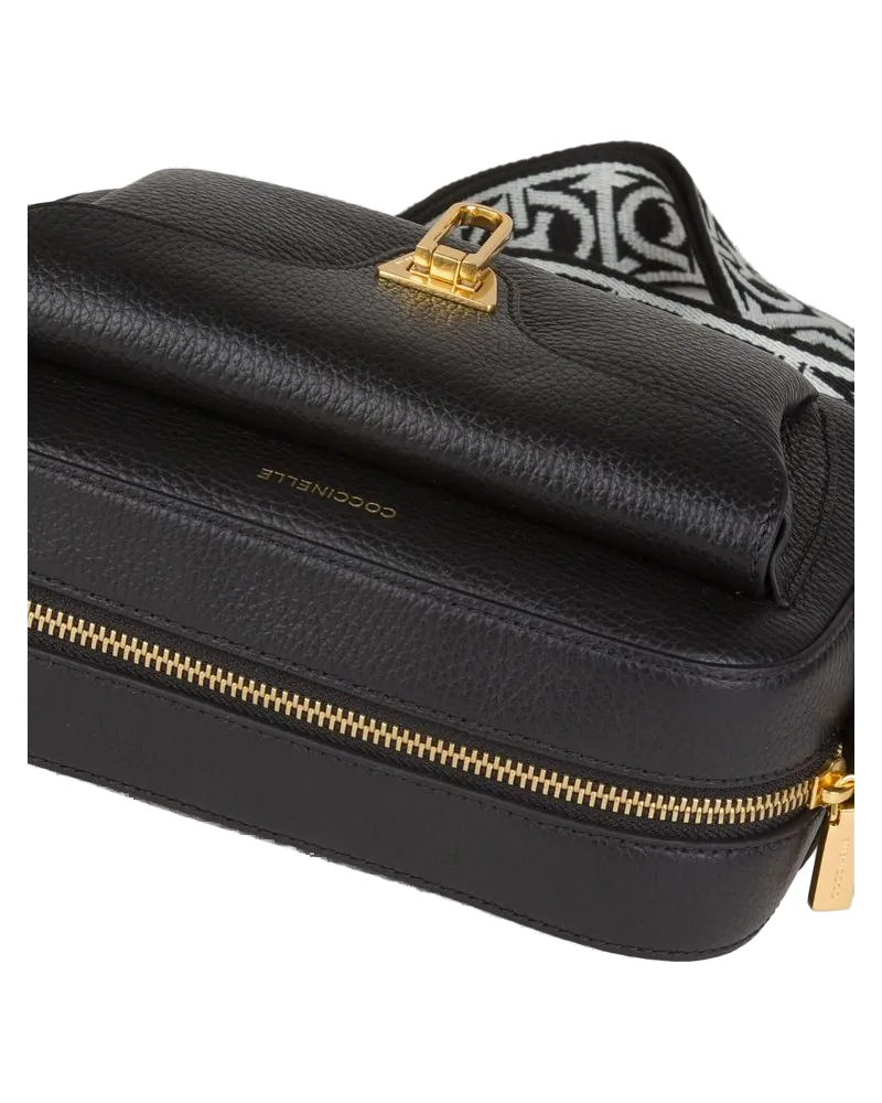 Coccinelle Women's Crossbody Bag Black Cowhide | Ribbon: Polyester - Crossbody-Bags Black