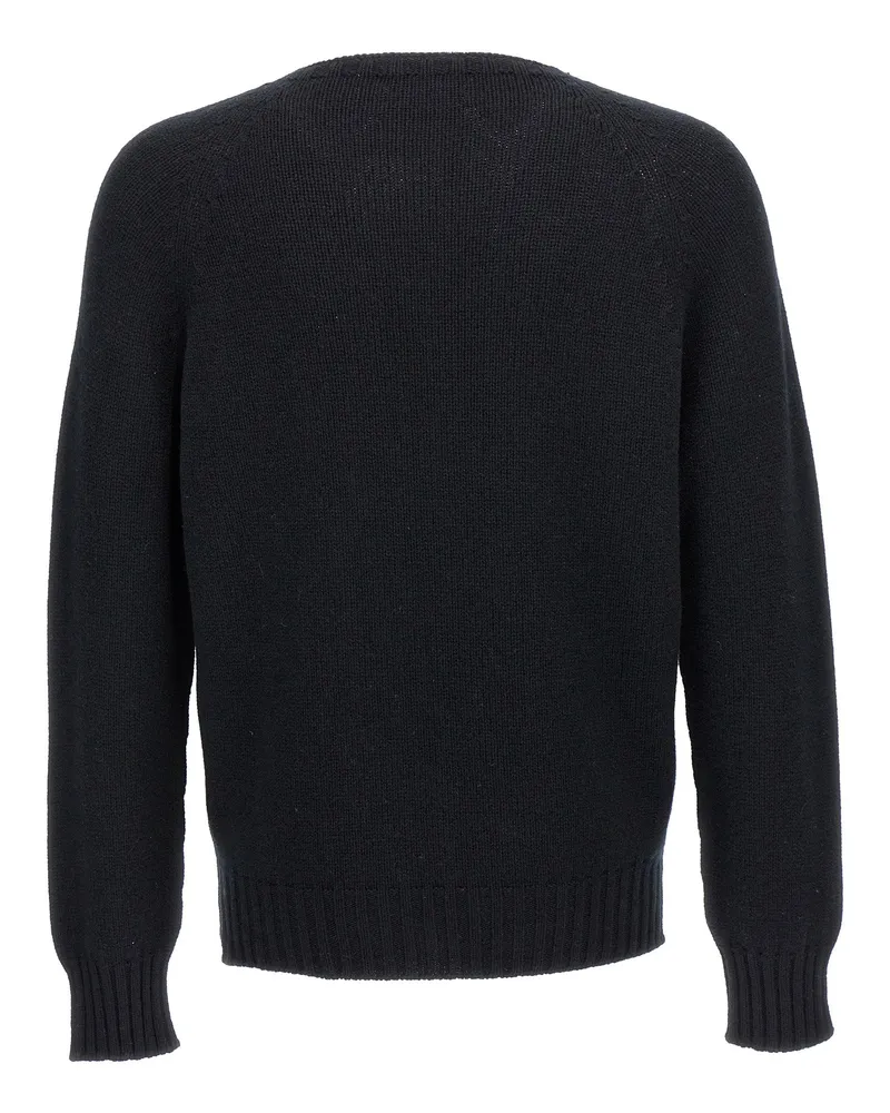 MA'RY'YA Wool Blend Crew-Neck Sweater — Black Black