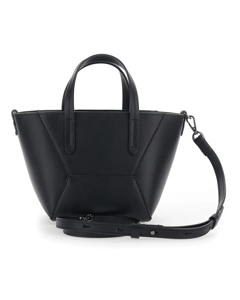 Brunello Cucinelli Women's Mini Leather Bag Duo Black Black