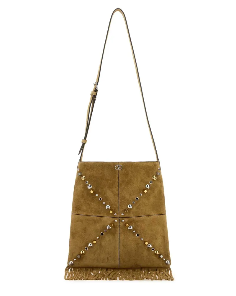 Valentino Garavani Scarf Shoulder Bag — Beige Beige