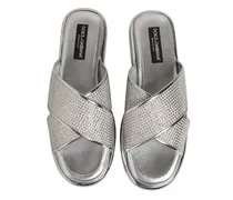 Men's Strass-Embellished Slipper Silver Goat