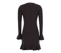 Ruffle Hem Ruched Dress — Brown