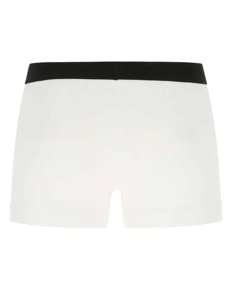 Tom Ford Men's White Stretch Cotton Boxer Set Elastane Underwear White