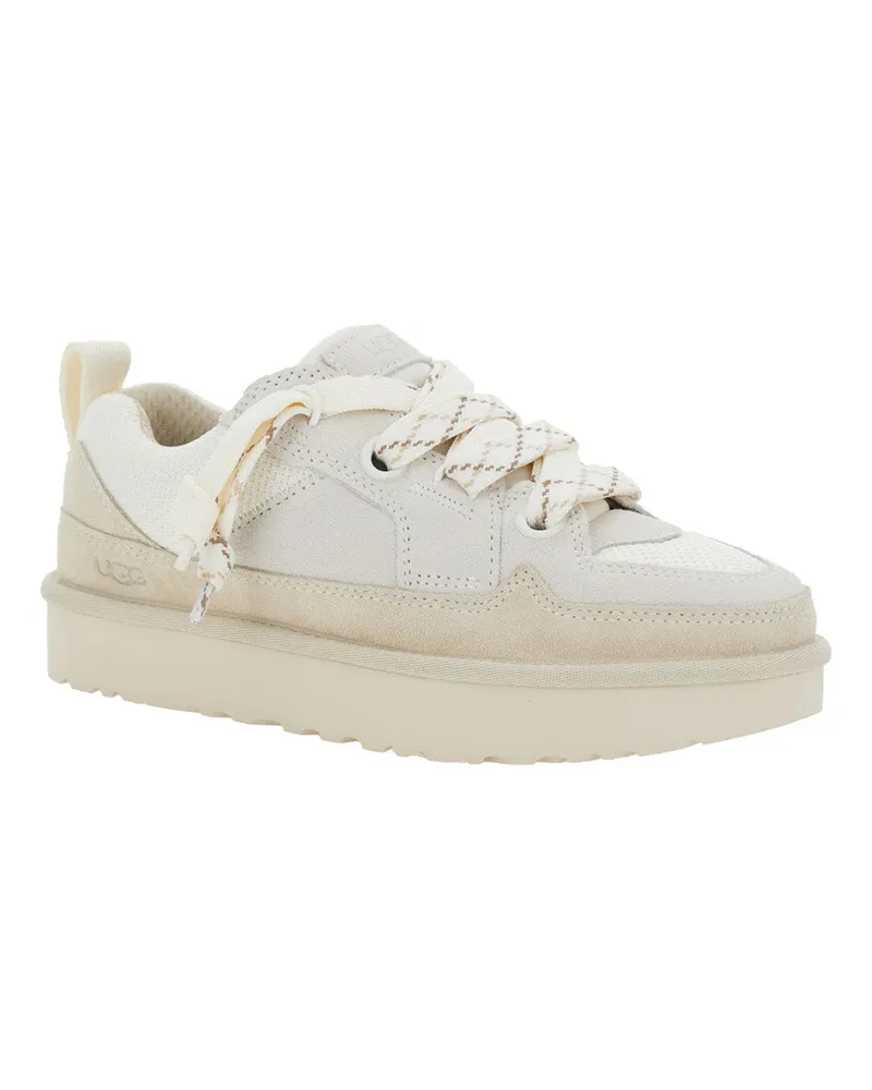 UGG Women's Sneakers Lo Lowmel White Suede Leather Textile Trainers White