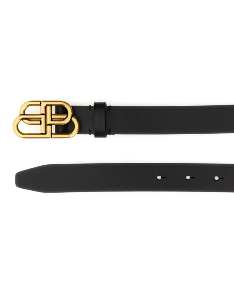 Balenciaga BB Thin Belt — Black Black