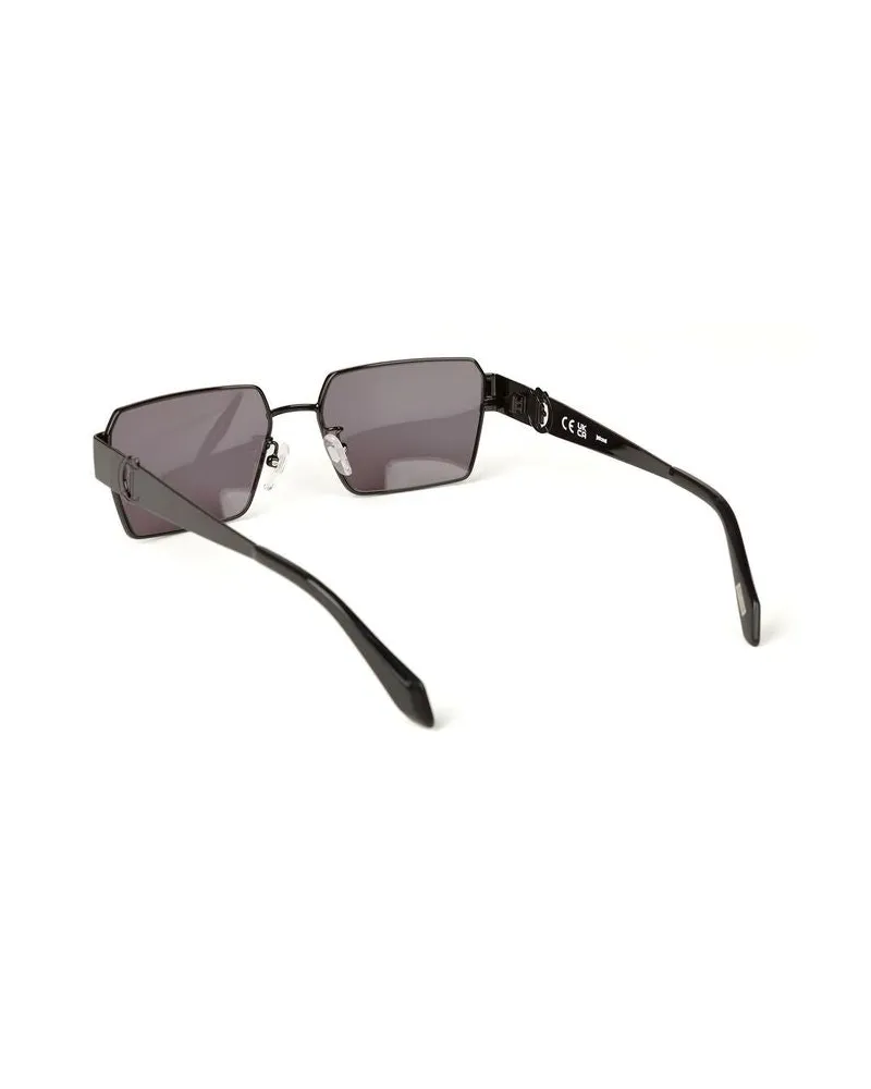 Just Cavalli SJC153 Metal Rectangle Sunglasses — Black Black