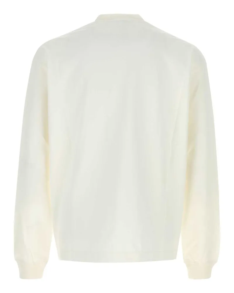 Prada Logo-Patch Cotton Sweatshirt — White White