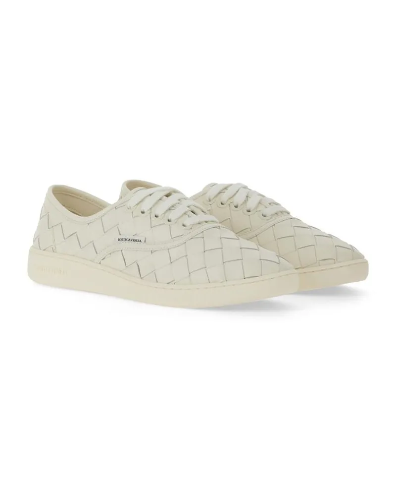 Bottega Veneta Men's White Calfskin Low Top Sneakers White