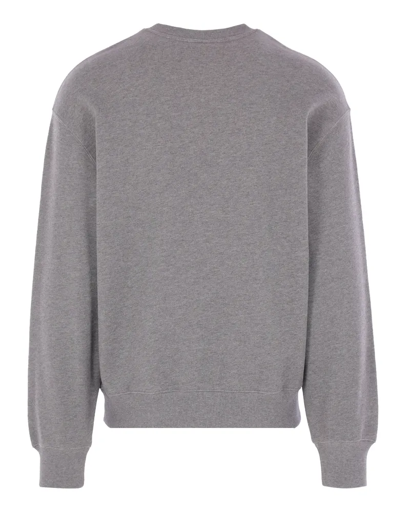Kitsuné Embroidered Fox-Head Logo Sweatshirt — Gray 