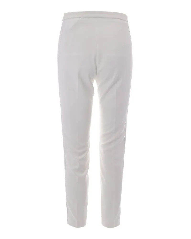 Elisabetta Franchi Women's Trousers Crepe Satin Ivory Polyester 