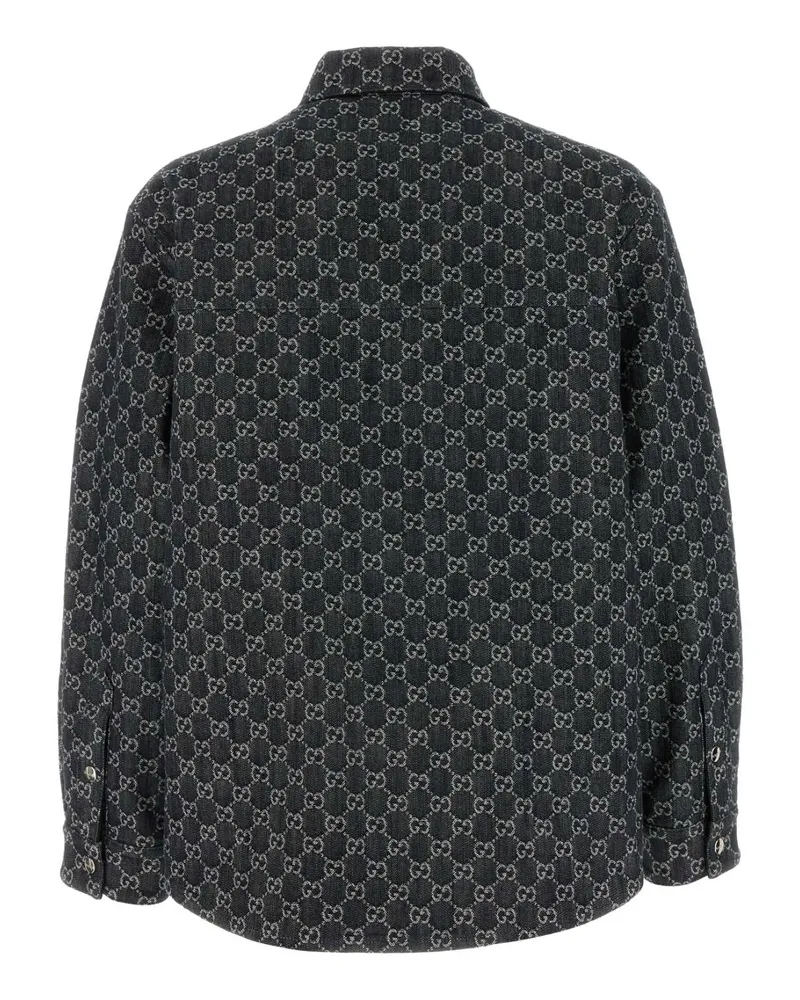 Gucci Men's Denim Shirt Navy Cotton Navy