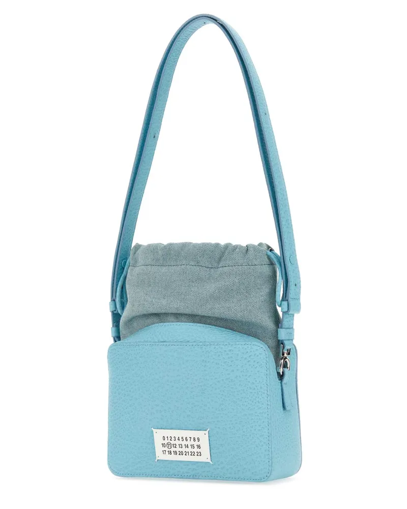 Maison Margiela Women's Light Blue Leather And Fabric 5ac Bucket Bag Aqua Borse A Secchiello Blue