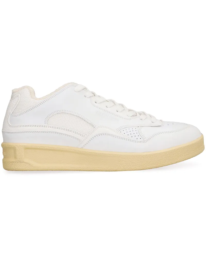 Jil Sander Men's Dragon Low-Top Sneakers White Polyester Trainers White