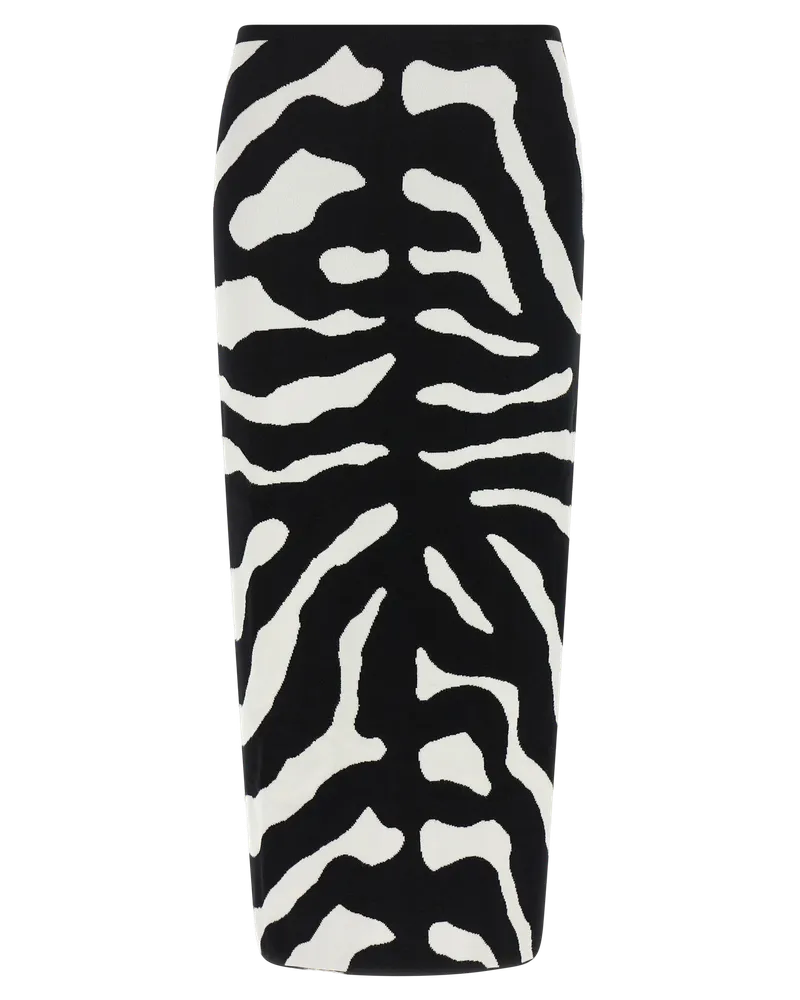 Moschino Zebra-Print Viscose Skirt — Black Black