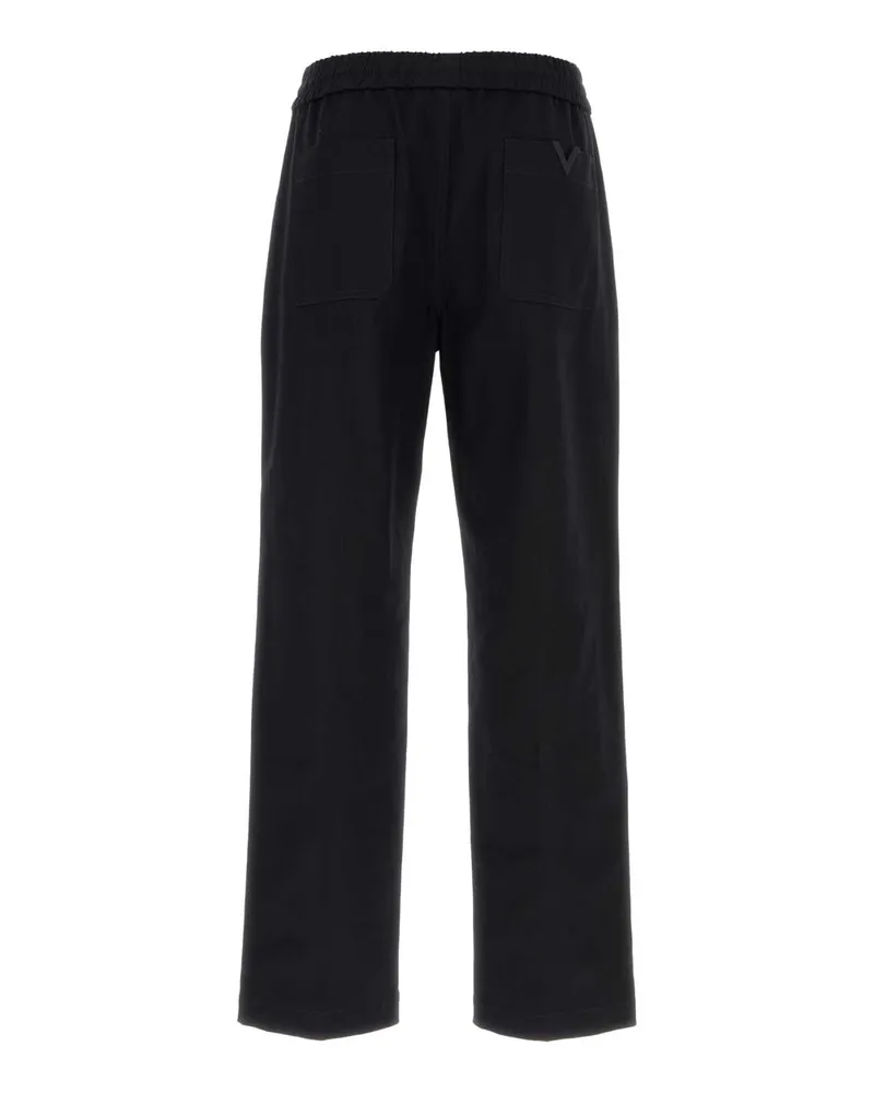 Valentino Garavani Men's Midnight Blue Stretch Cotton Pant Navy Exterior: Elastane Pantaloni Trousers Navy