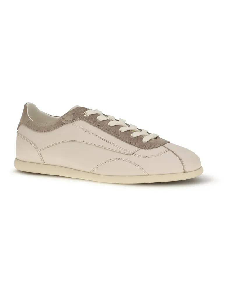 Brunello Cucinelli Men's Leather And Suede Sneakers With Slim Sole Burro+koala Upper: Leather; Sole: Crust Beige