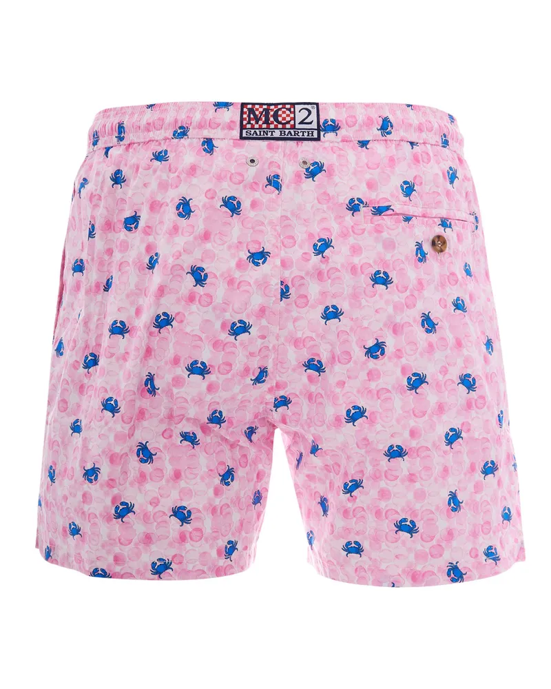 MC2 Saint Barth Men's Swim Shorts Lighting Micro Stretch Crab Bubble 21 Polyester 