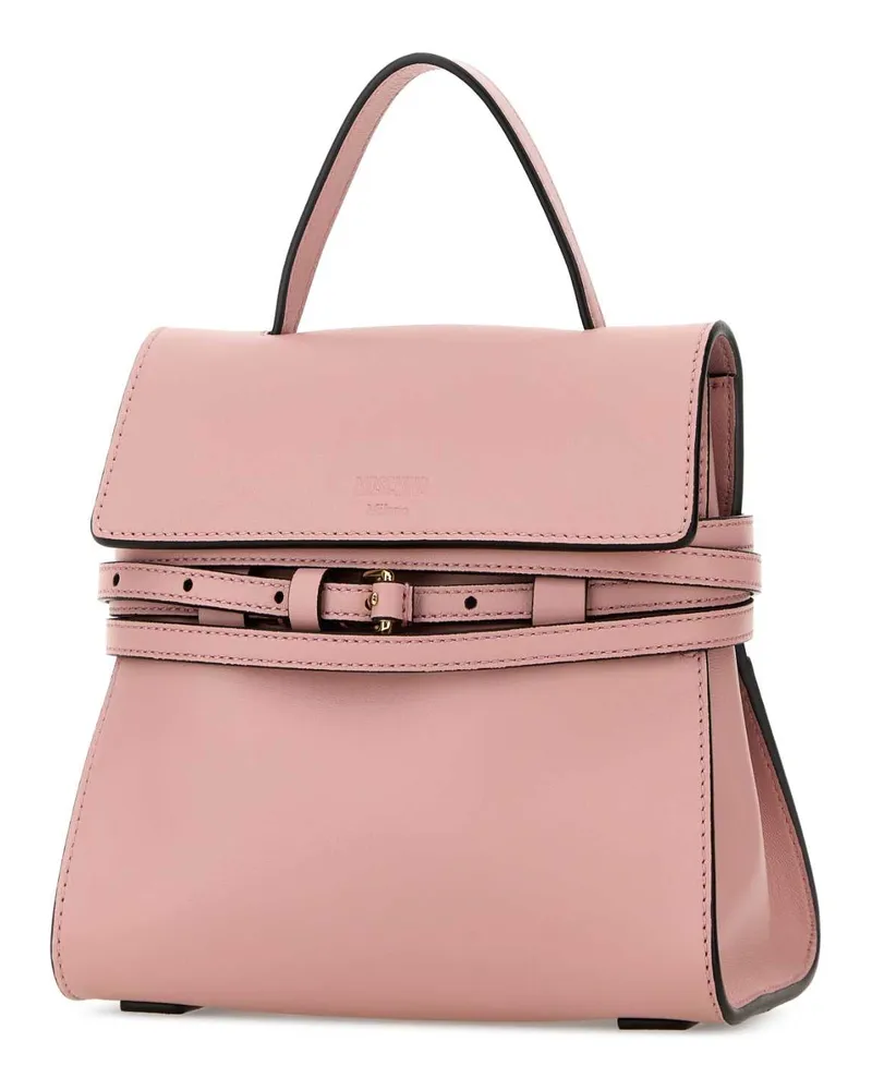 Moschino Women's Pink Nappa Leather Small Tie Me Handbag Rosa Borse A Mano Bag Pink