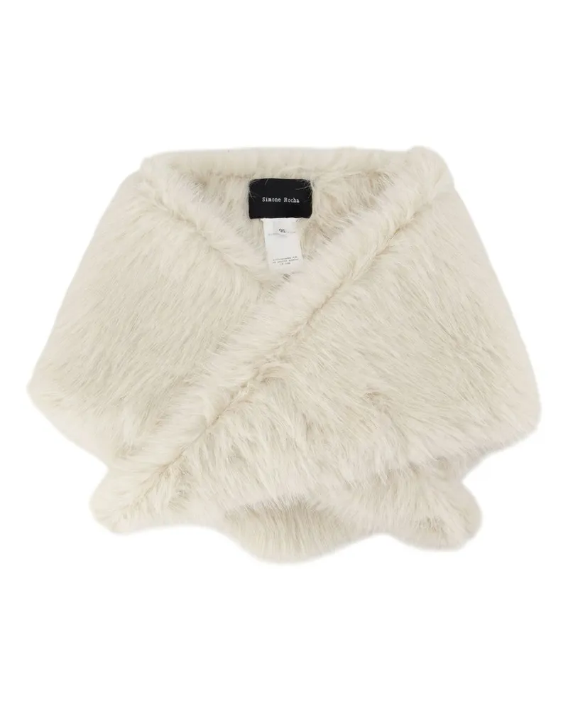 Simone Rocha Faux Fur Wrap Scarf — Beige Beige