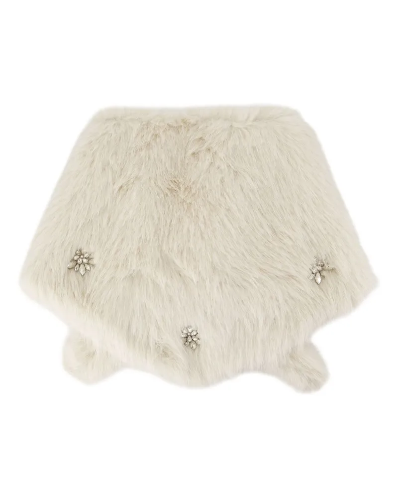 Simone Rocha Faux Fur Wrap Scarf — Beige Beige