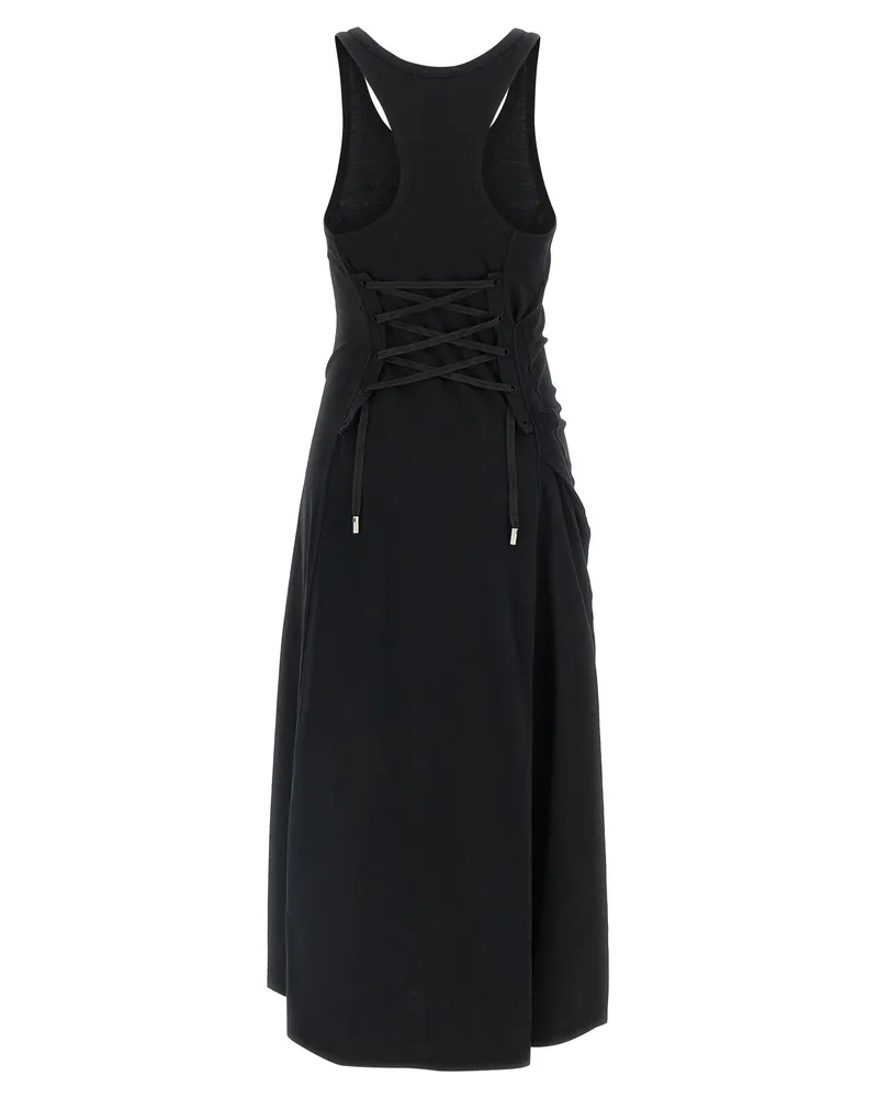 Alexander McQueen Women's Black Cotton Long Dress Black