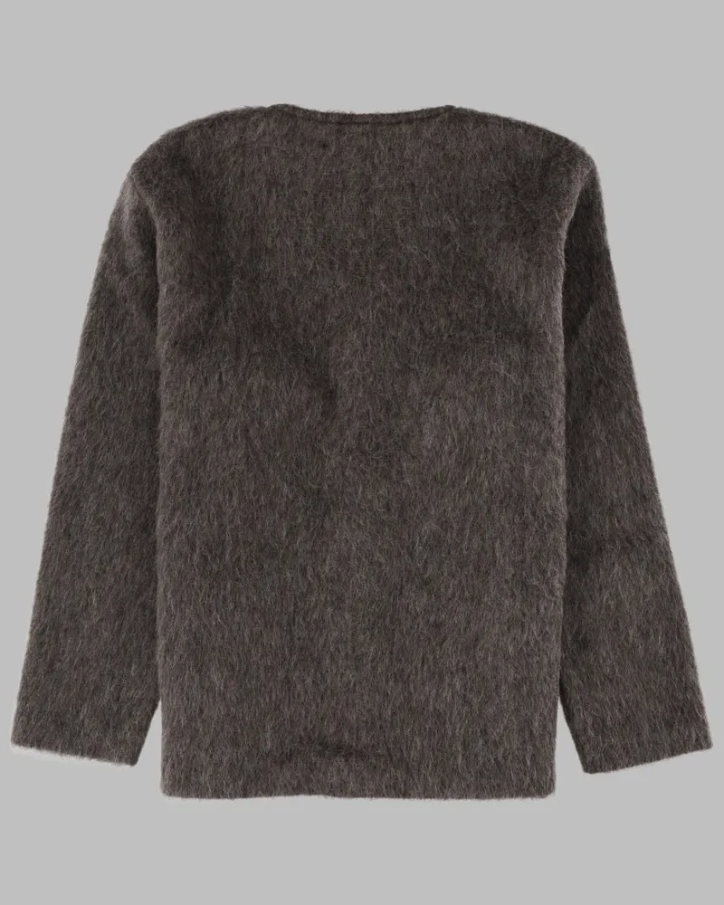 Our Legacy Wool Blend Button-Front Cardigan — Gray Gray