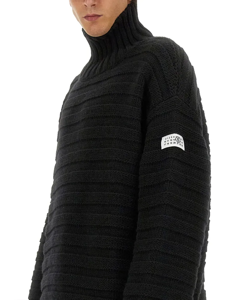 Maison Margiela Virgin Wool Turtleneck Sweater — Black Black