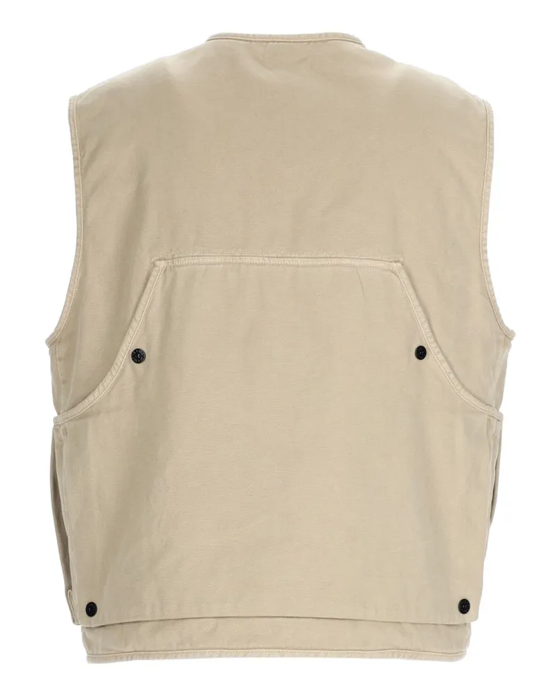 Stone Island Oversized Cotton Gilet — Beige Beige