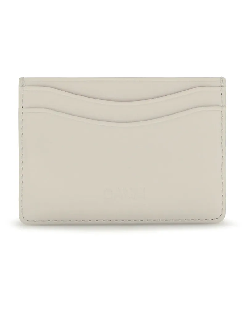 Ganni Women's Bou Card Holder With Raspberry Print Egret Wallet Beige