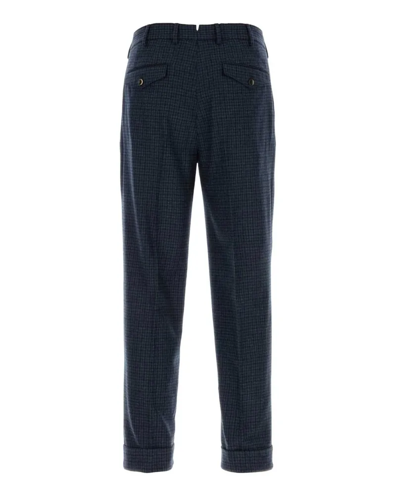 PT TORINO Embroidered Stretch Wool Blend Trousers — Navy Navy
