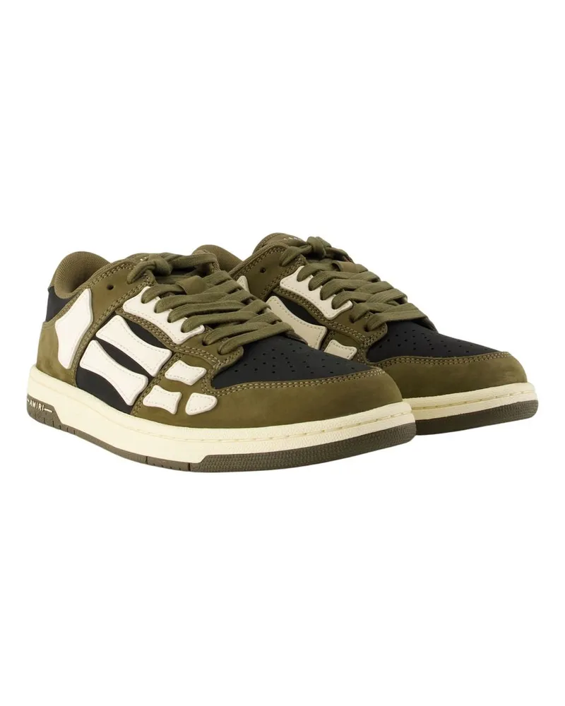 Amiri Men's Skel Top Low Trainers –  Leather Khaki Calfskin Shoes - Sneakers Khaki