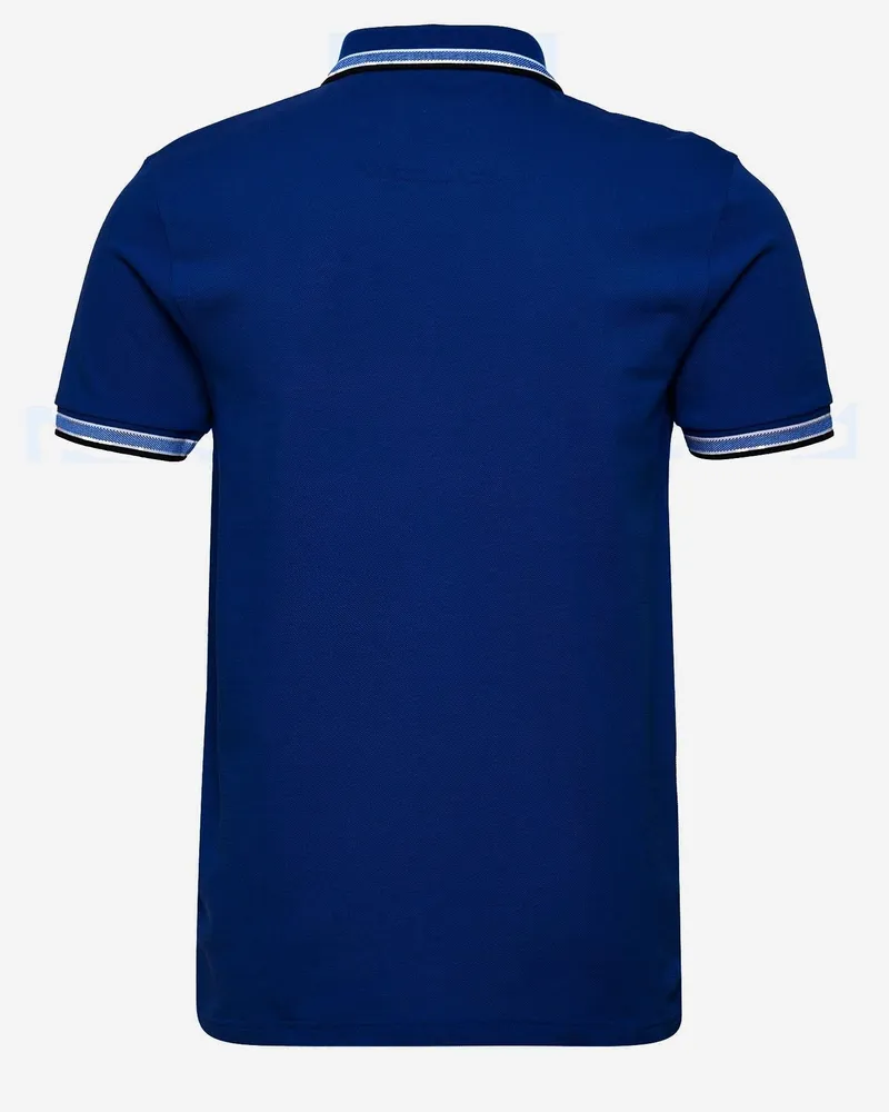 HUGO BOSS Piqué Cotton Polo Shirt — Blue Blue
