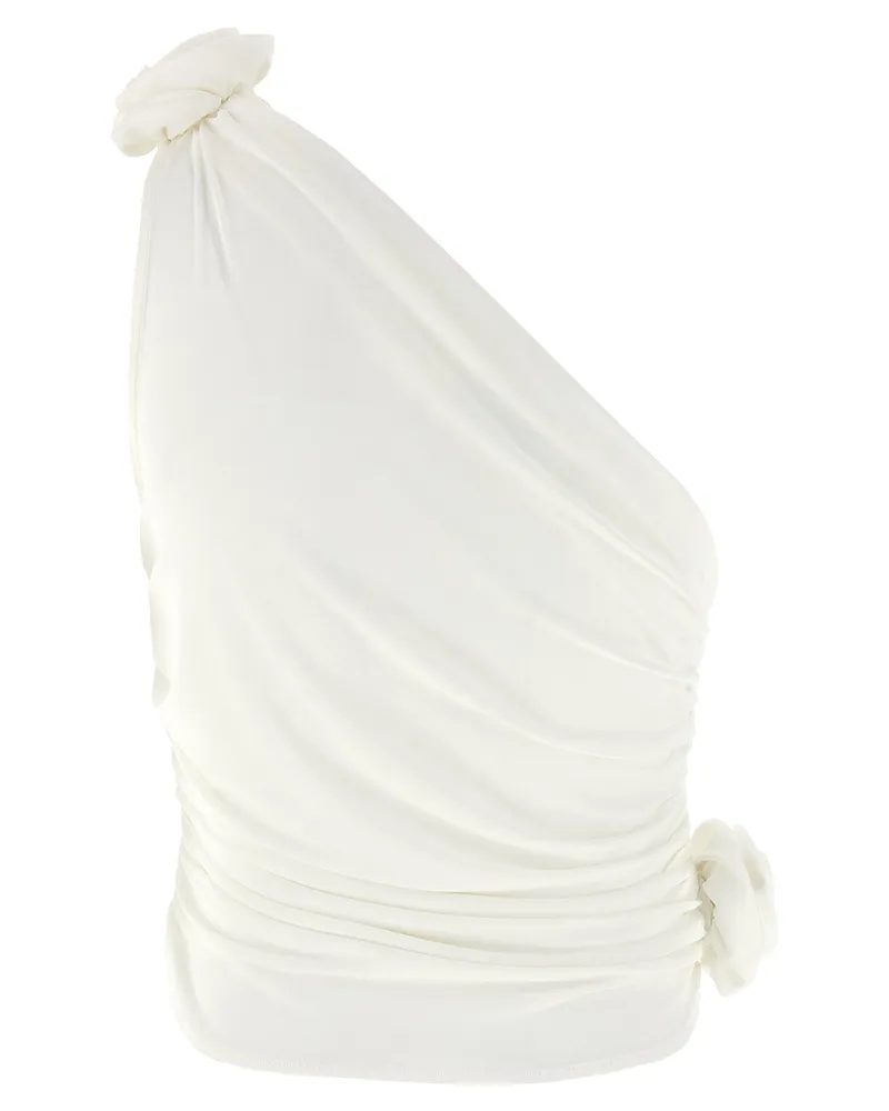 Magda Butrym One-Shoulder Asymmetrical Tank Top — White White