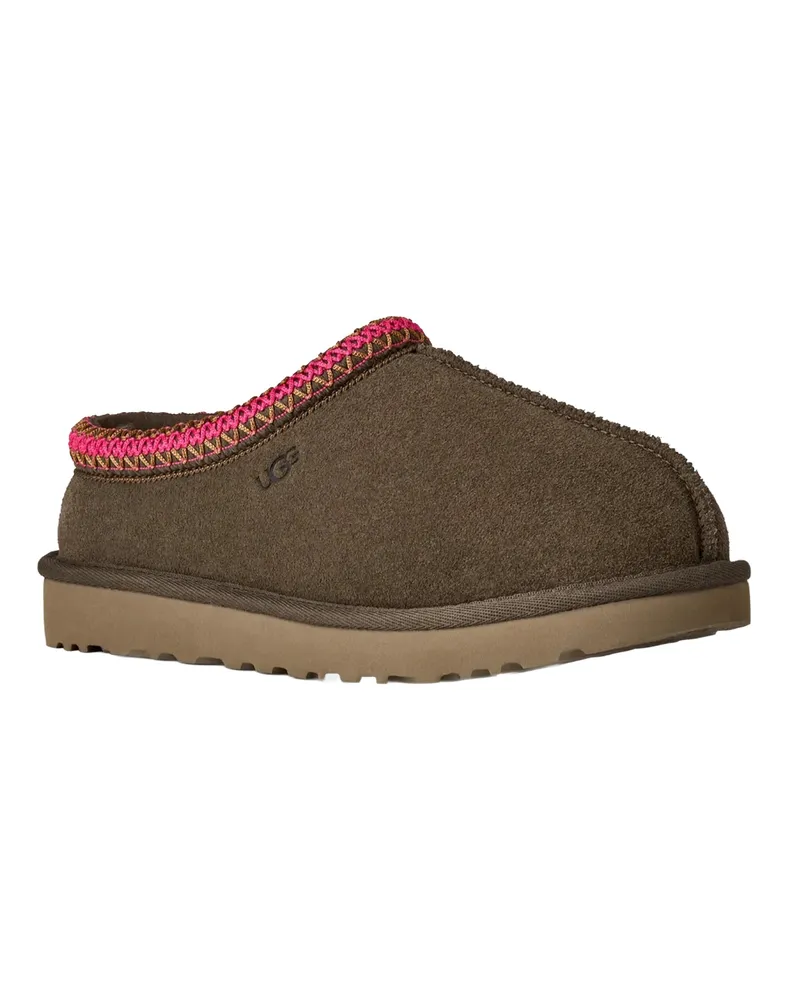 UGG Women's Clog Tasman Ii Dense Smoke Upper: Leather Slippers Flat Shoes Brown