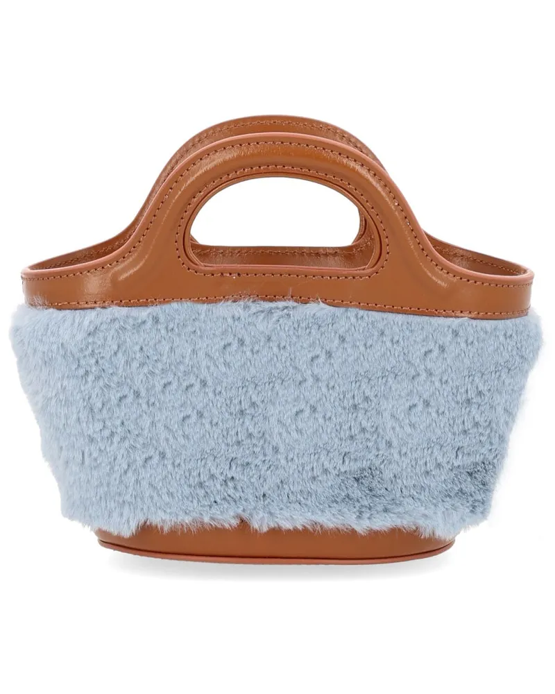 Marni Women's Micro Tropicalia Bag Azure Polyester Leather Handbags Hand Blue