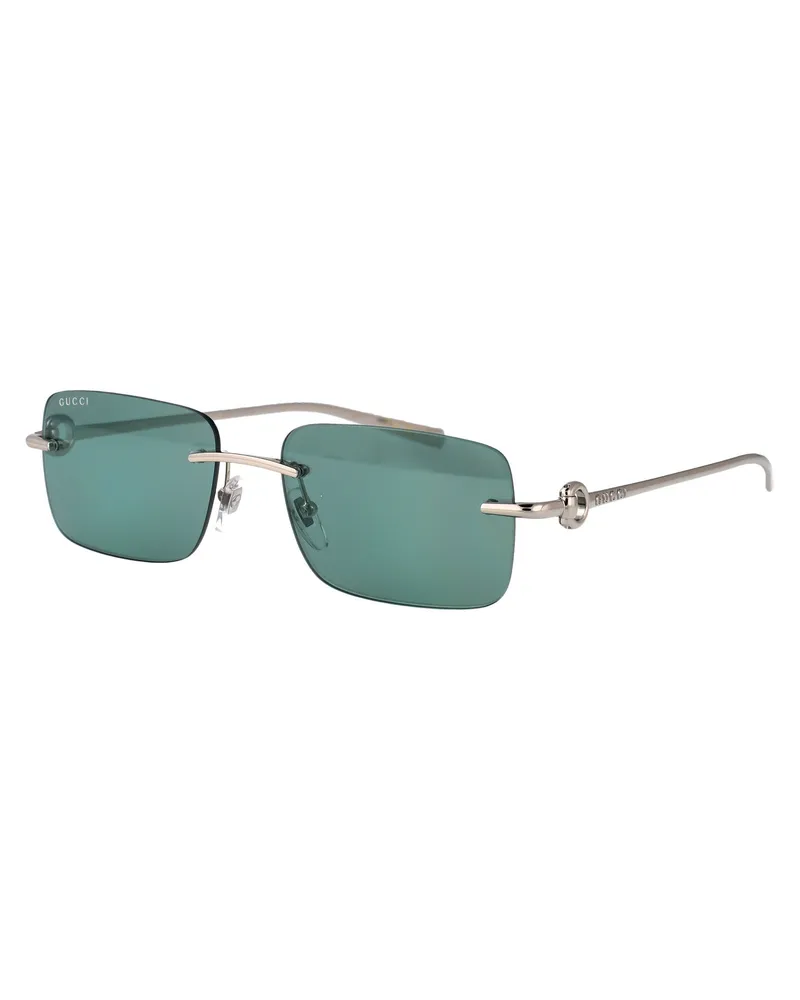 Gucci GG1703S Rimless Metal Sunglasses — Silver Silver
