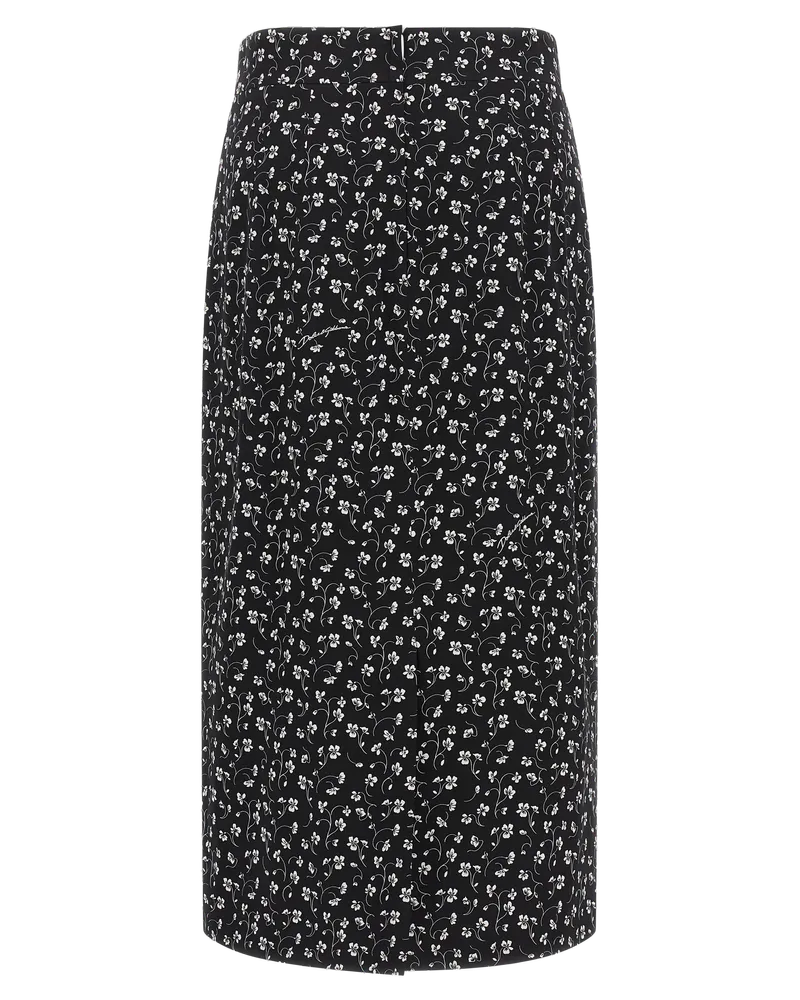 Dolce & Gabbana Floral-Print Silk Skirt Bicolor