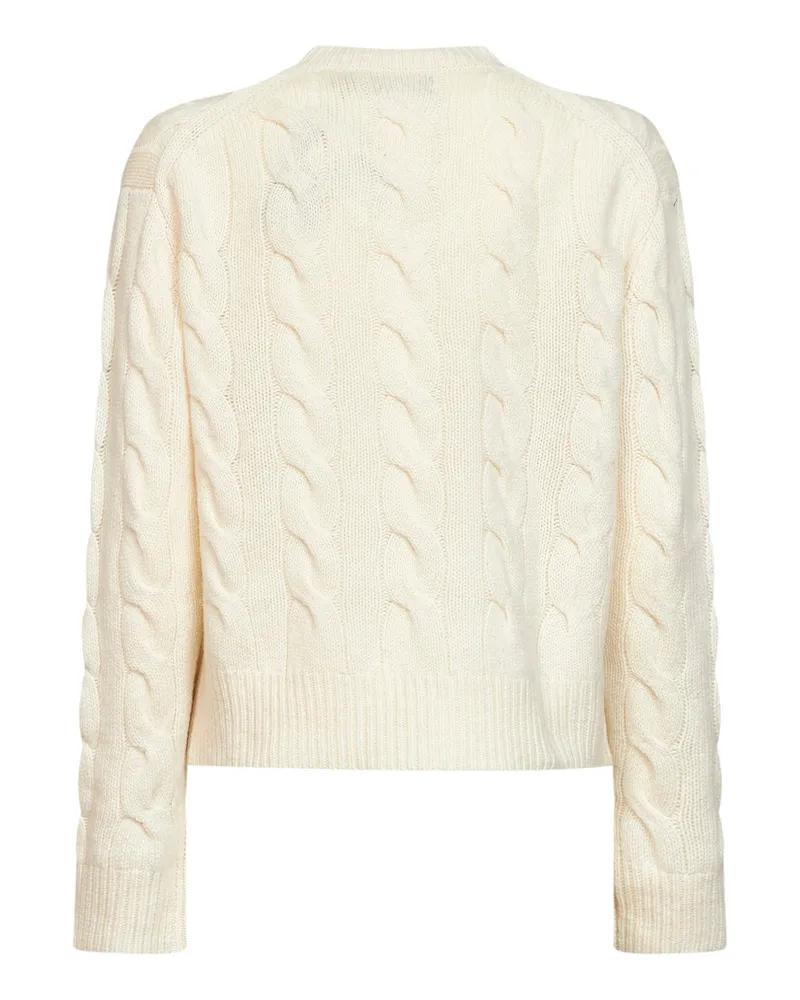 Ralph Lauren Cable-Knit Wool and Cashmere Sweater — White White