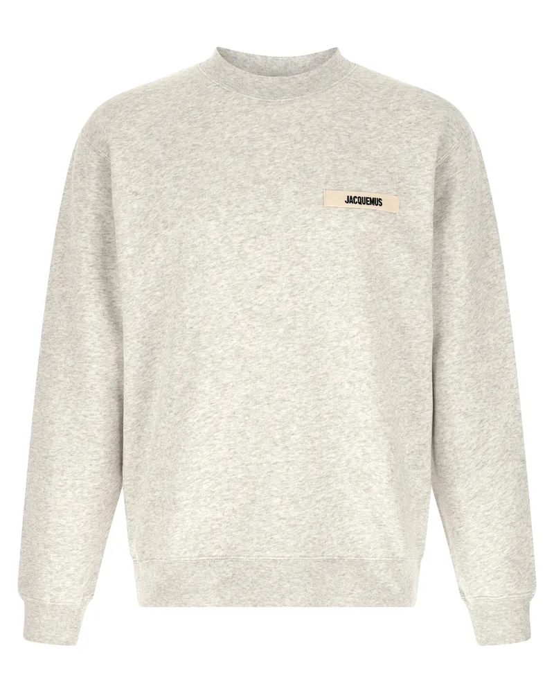 Jacquemus Logo-Patch Cotton Sweatshirt — Gray Gray